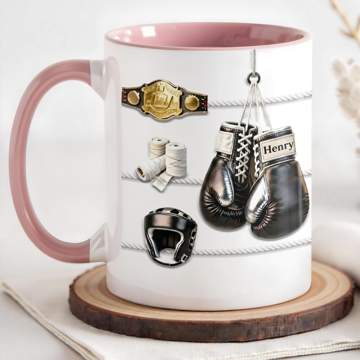 Keep Fighting For Your Dreams Boxing Gloves And Championship Belt