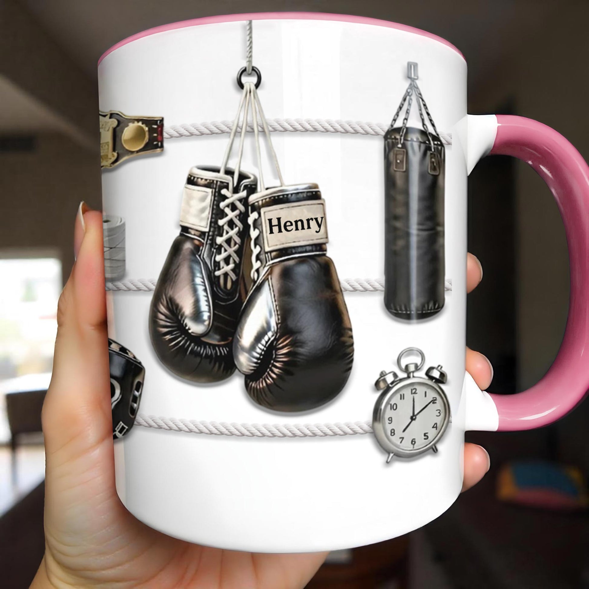 Keep Fighting For Your Dreams Boxing Gloves And Championship Belt