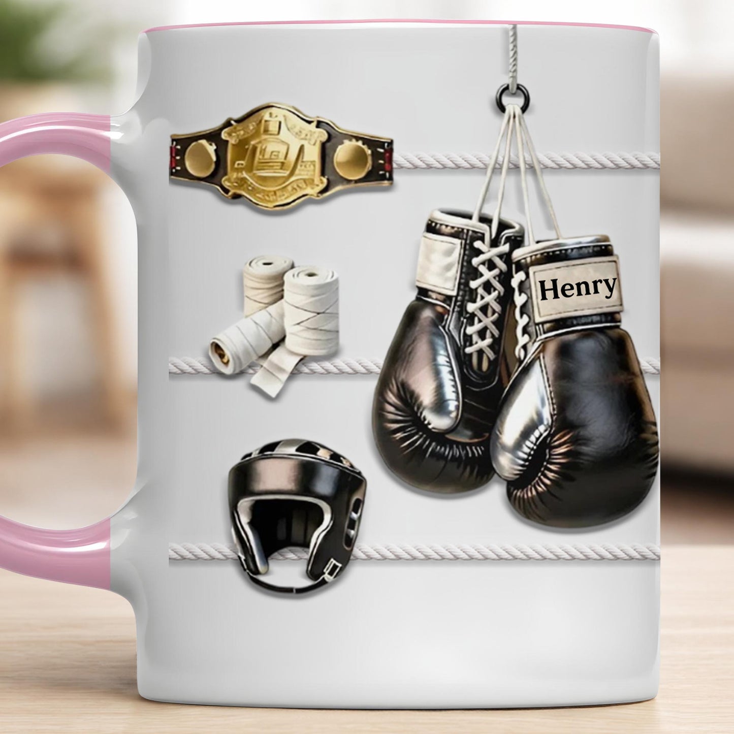 Keep Fighting For Your Dreams Boxing Gloves And Championship Belt