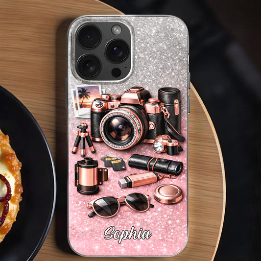 Capture The Magic Of Every Moment Rose Gold Camera And Glitter