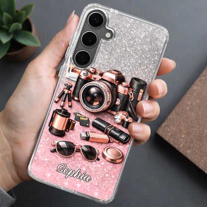Capture The Magic Of Every Moment Rose Gold Camera And Glitter