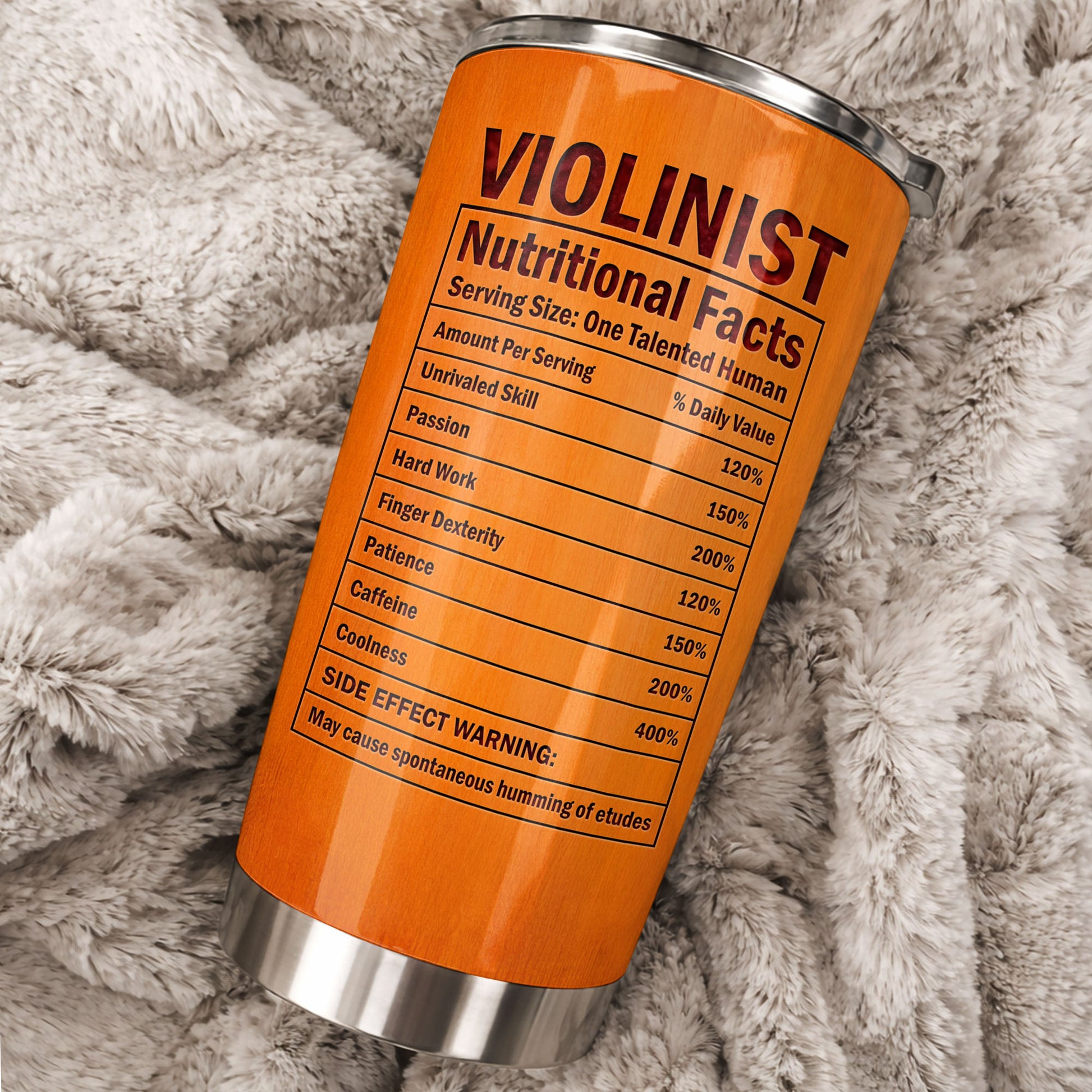 Violinist Nutritional Facts One Talented Human With Violin Graphic