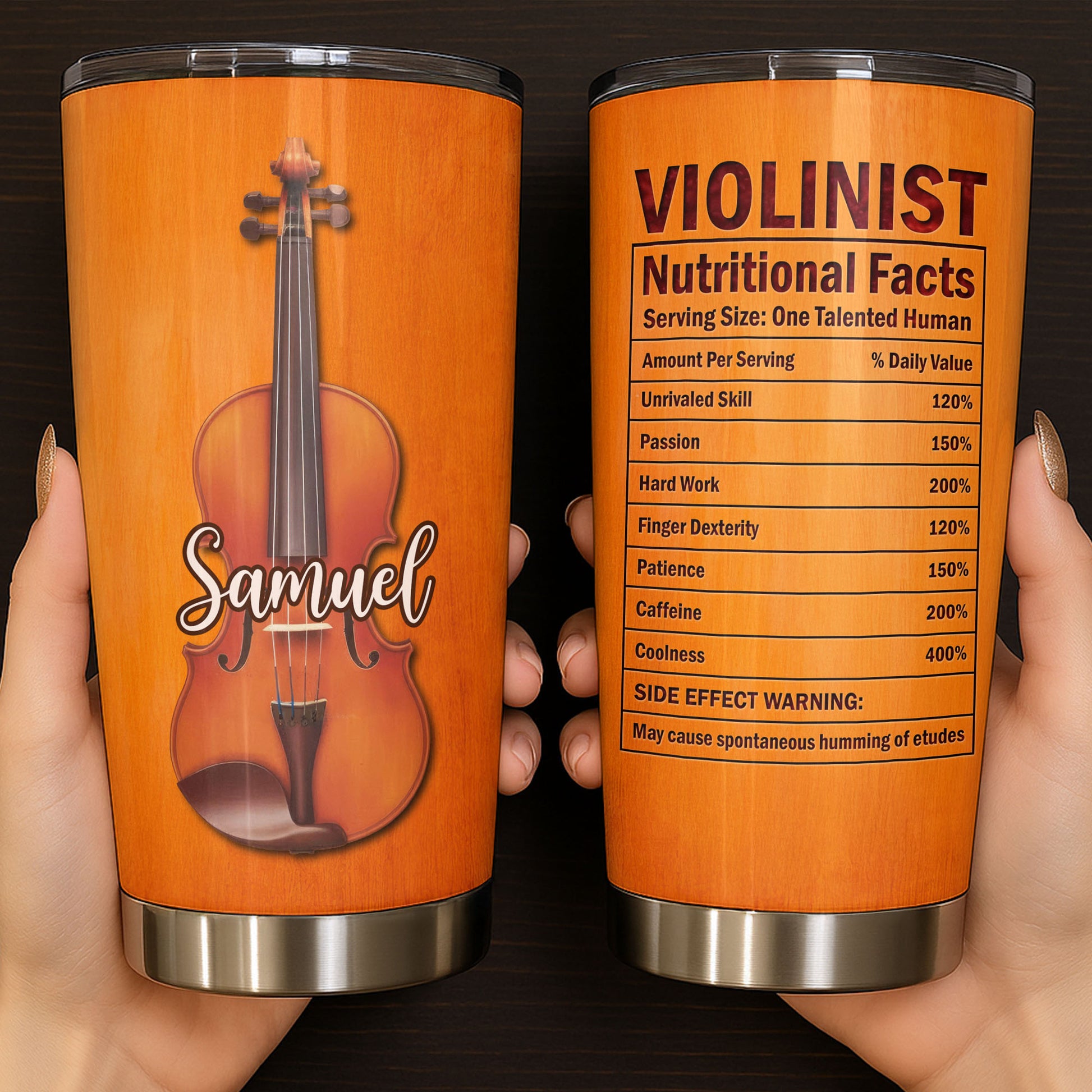 Violinist Nutritional Facts One Talented Human With Violin Graphic