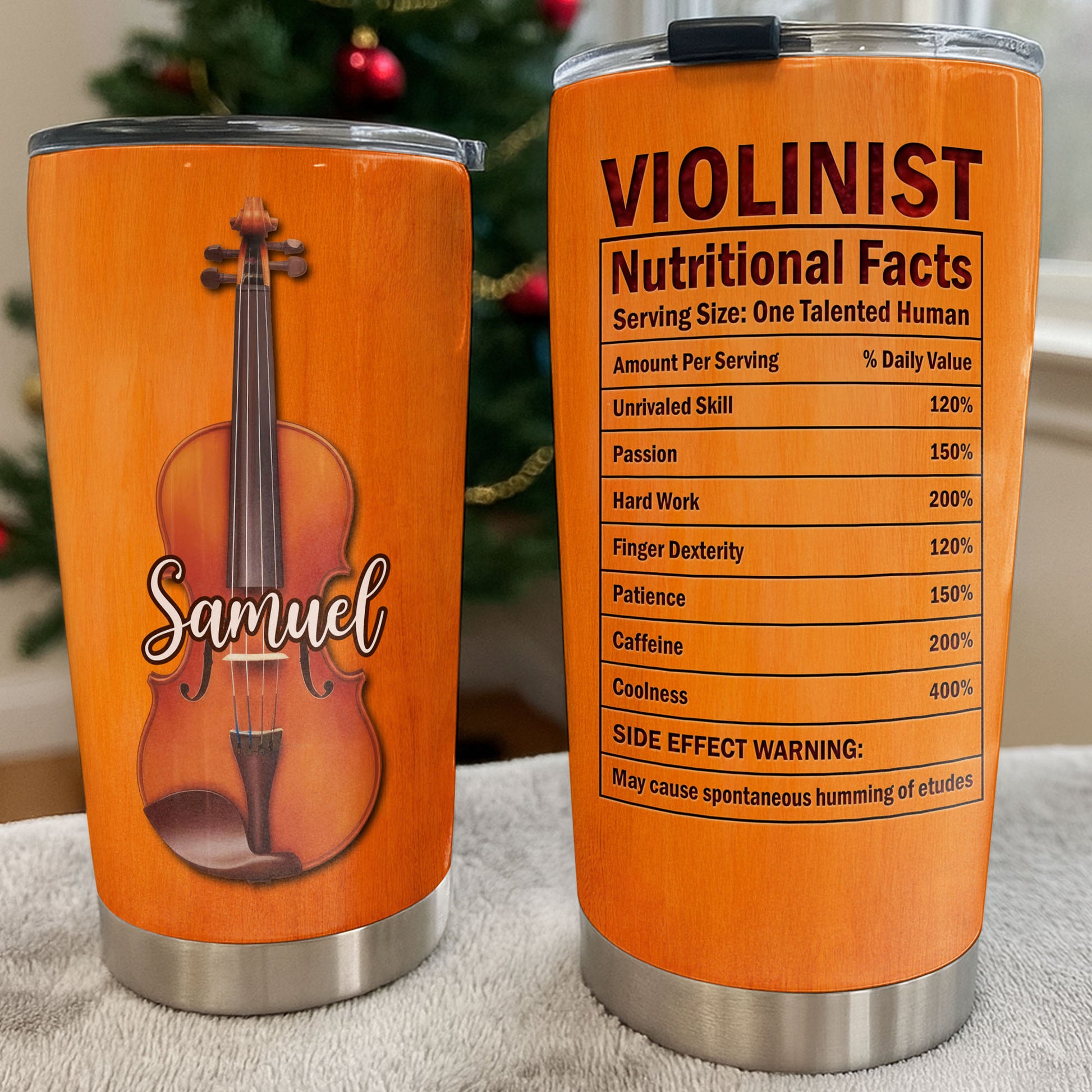 Violinist Nutritional Facts One Talented Human With Violin Graphic