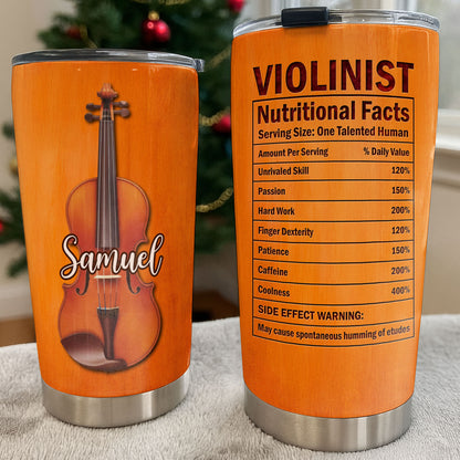 Violinist Nutritional Facts One Talented Human With Violin Graphic