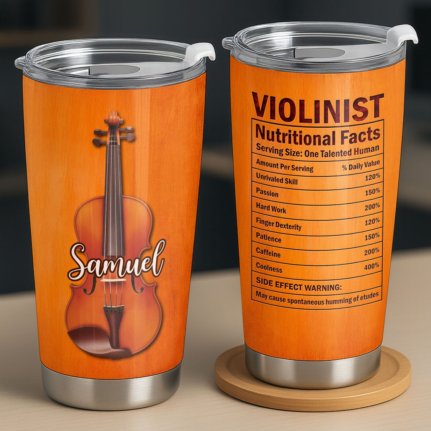 Violinist Nutritional Facts One Talented Human With Violin Graphic