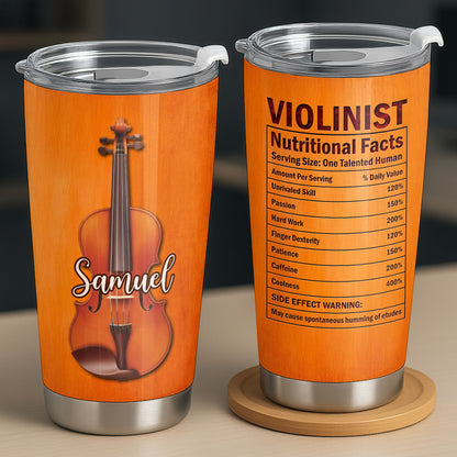 Violinist Nutritional Facts One Talented Human With Violin Graphic