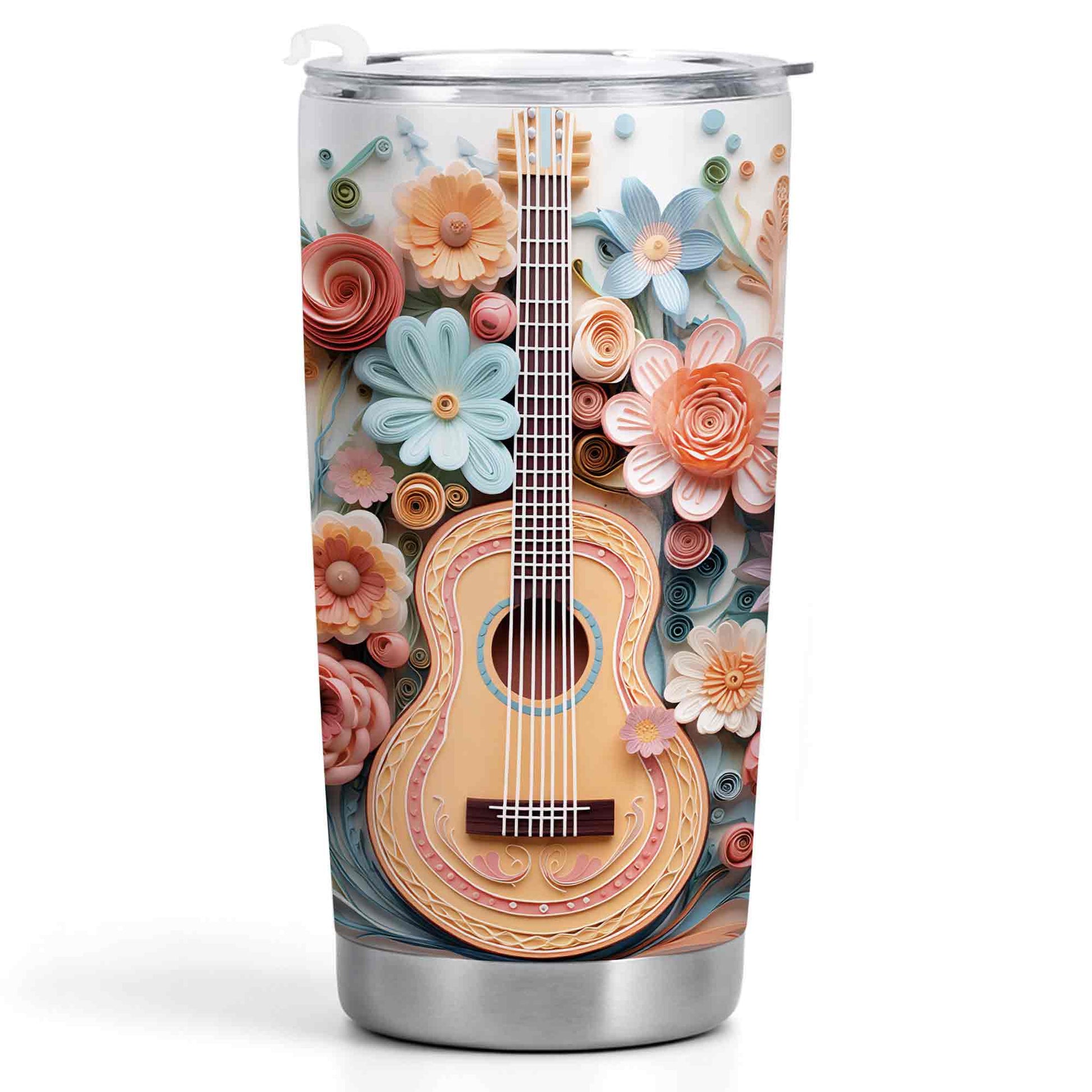 Where Words Fail Music Speaks Guitar And Colorful Flowers