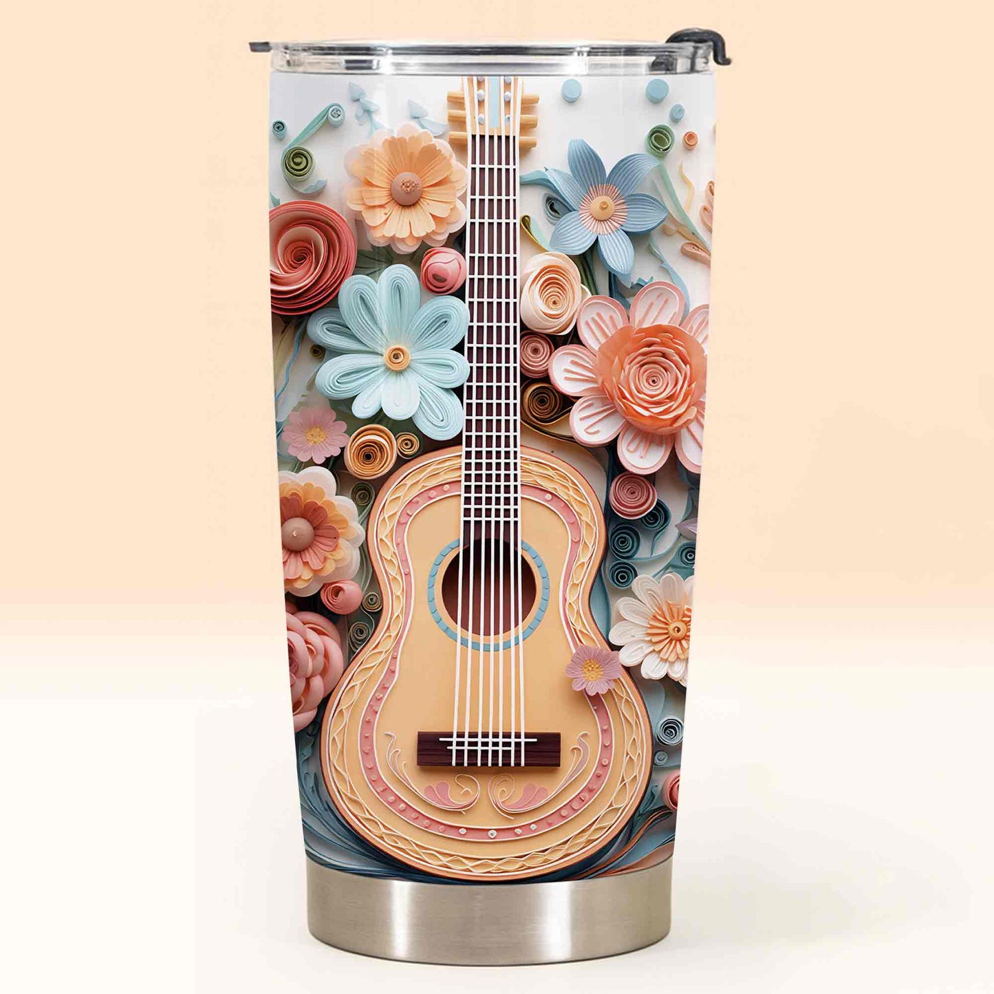 Where Words Fail Music Speaks Guitar And Colorful Flowers