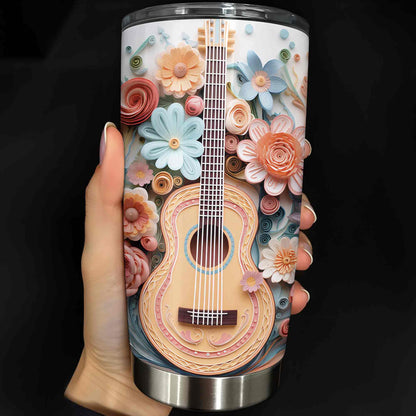 Where Words Fail Music Speaks Guitar And Colorful Flowers