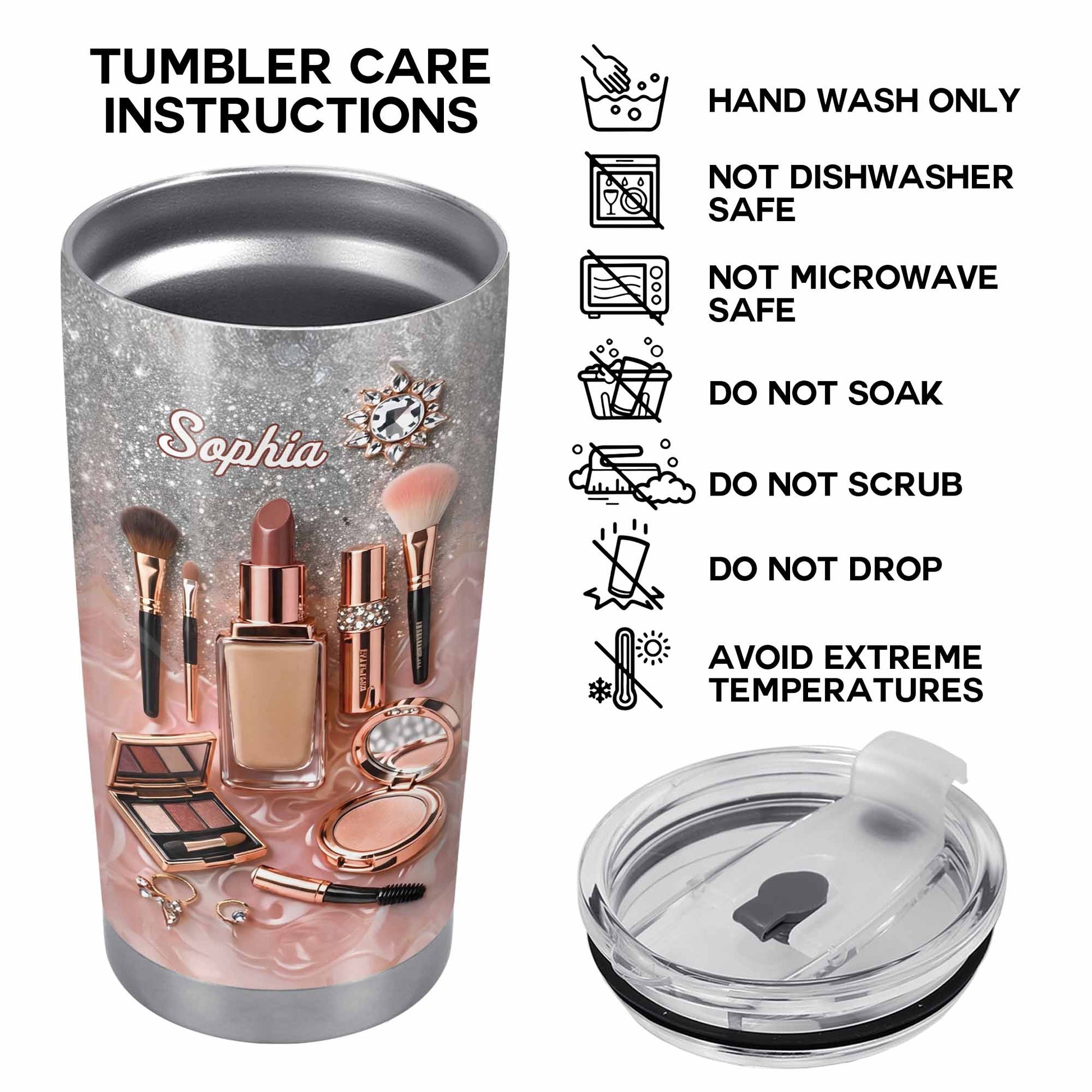 Stay Fabulous With Every Sip Glitter Makeup Brushes and Lipstick