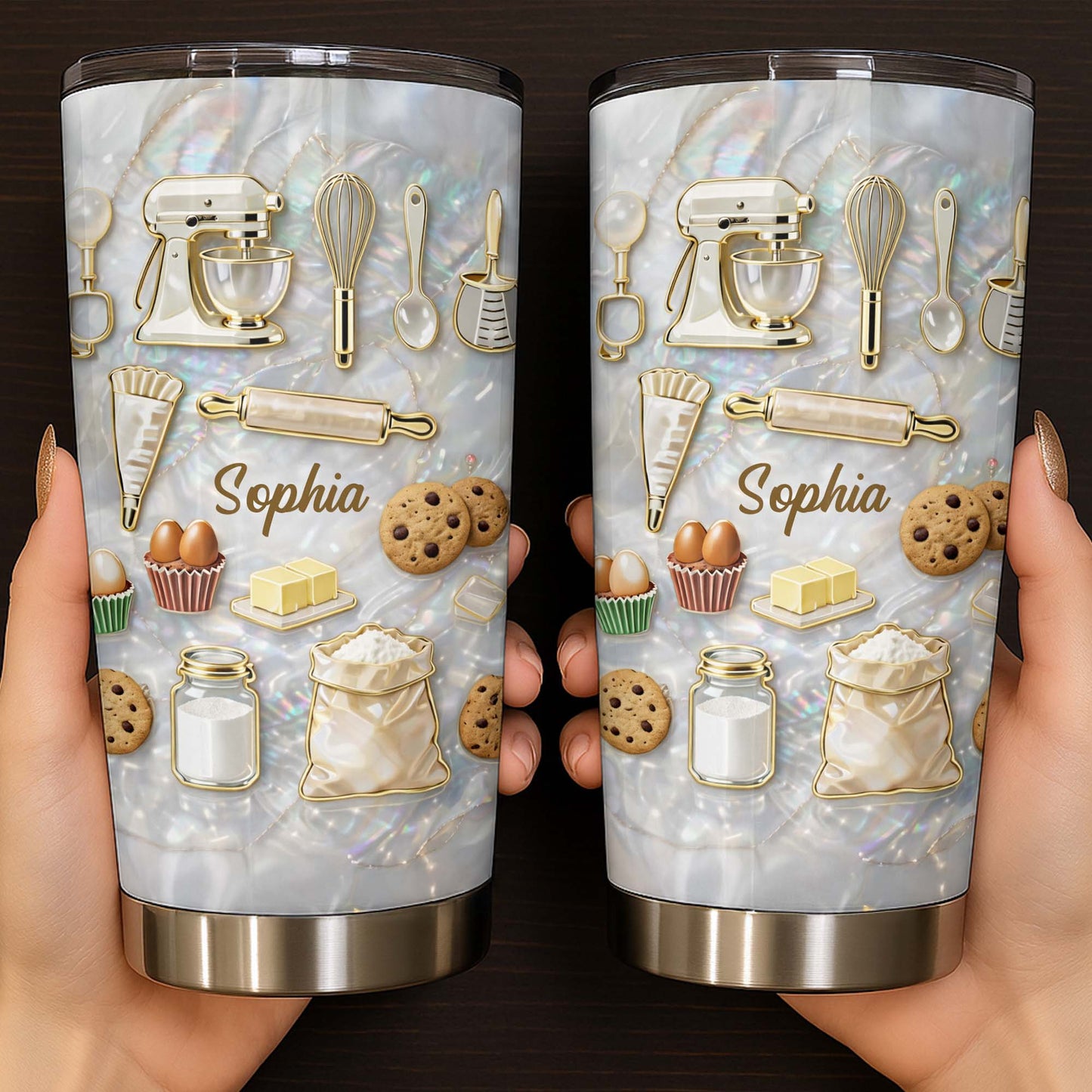 Baking With Love And Sweet Ingredients Stand Mixer And Cookies