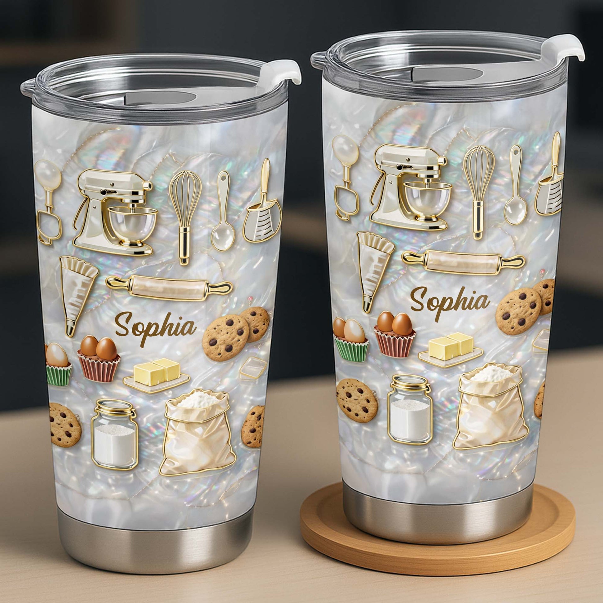 Baking With Love And Sweet Ingredients Stand Mixer And Cookies