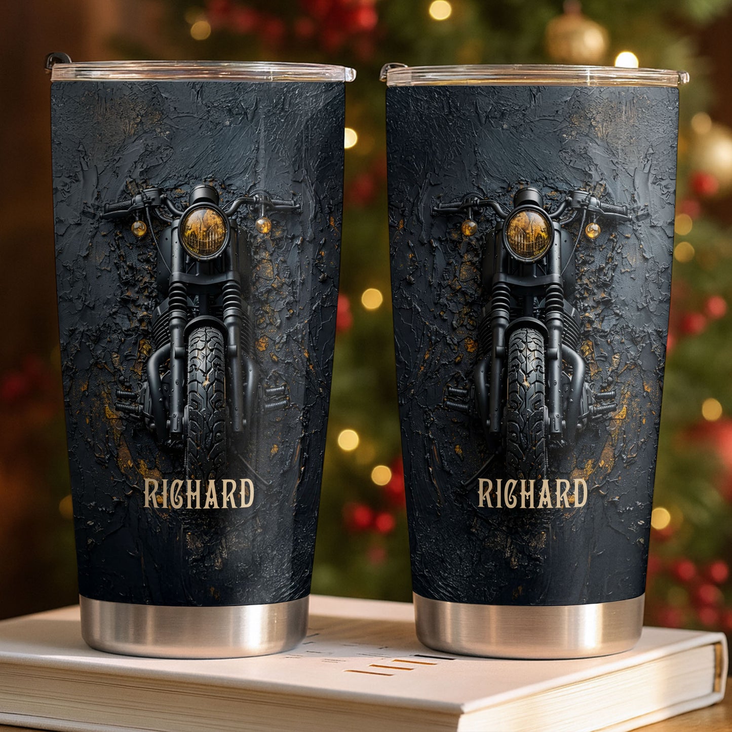 Classic Motorcycle Design With Custom Name And Vintage Art