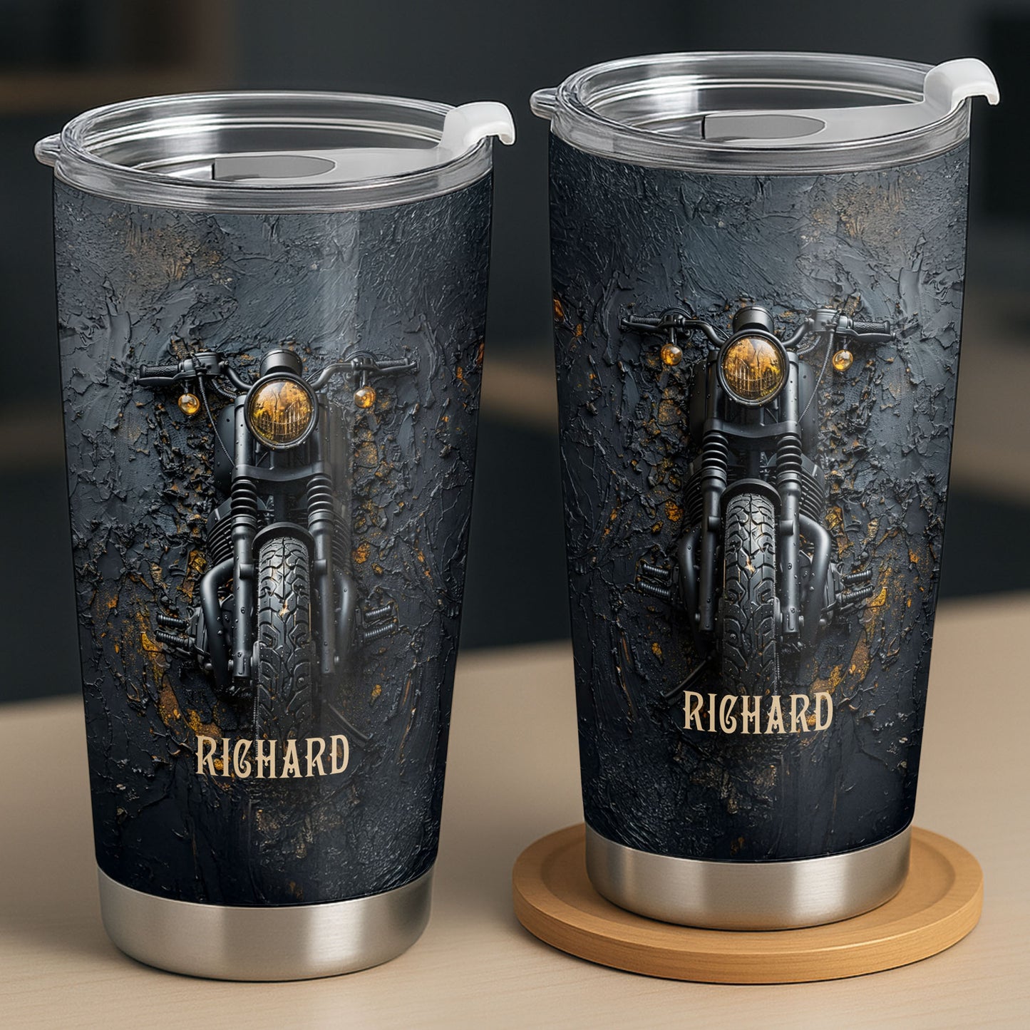 Classic Motorcycle Design With Custom Name And Vintage Art