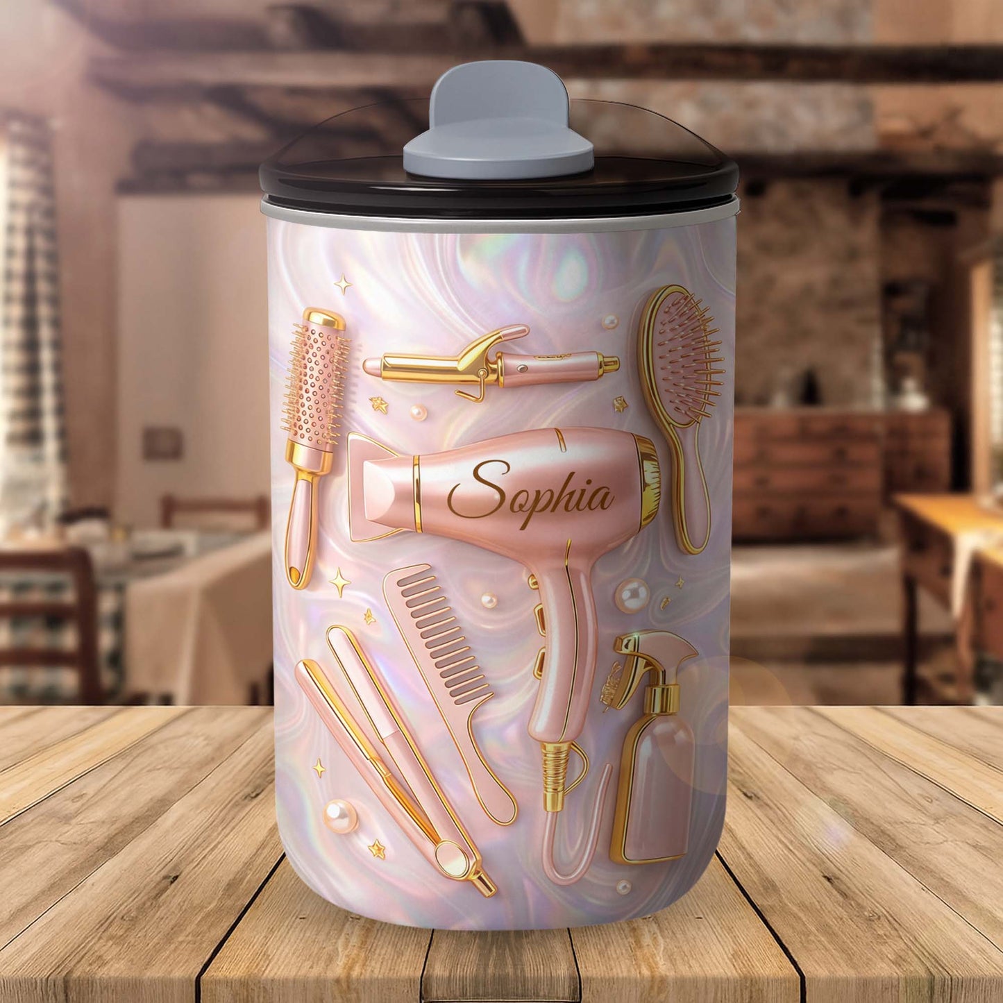 Professional Hair Stylist Essentials Hair Dryer And Styling Tools - Personalized Custom 10oz Tumbler - HOB119_MTUM