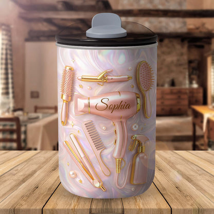 Professional Hair Stylist Essentials Hair Dryer And Styling Tools - Personalized Custom 10oz Tumbler - HOB119_MTUM