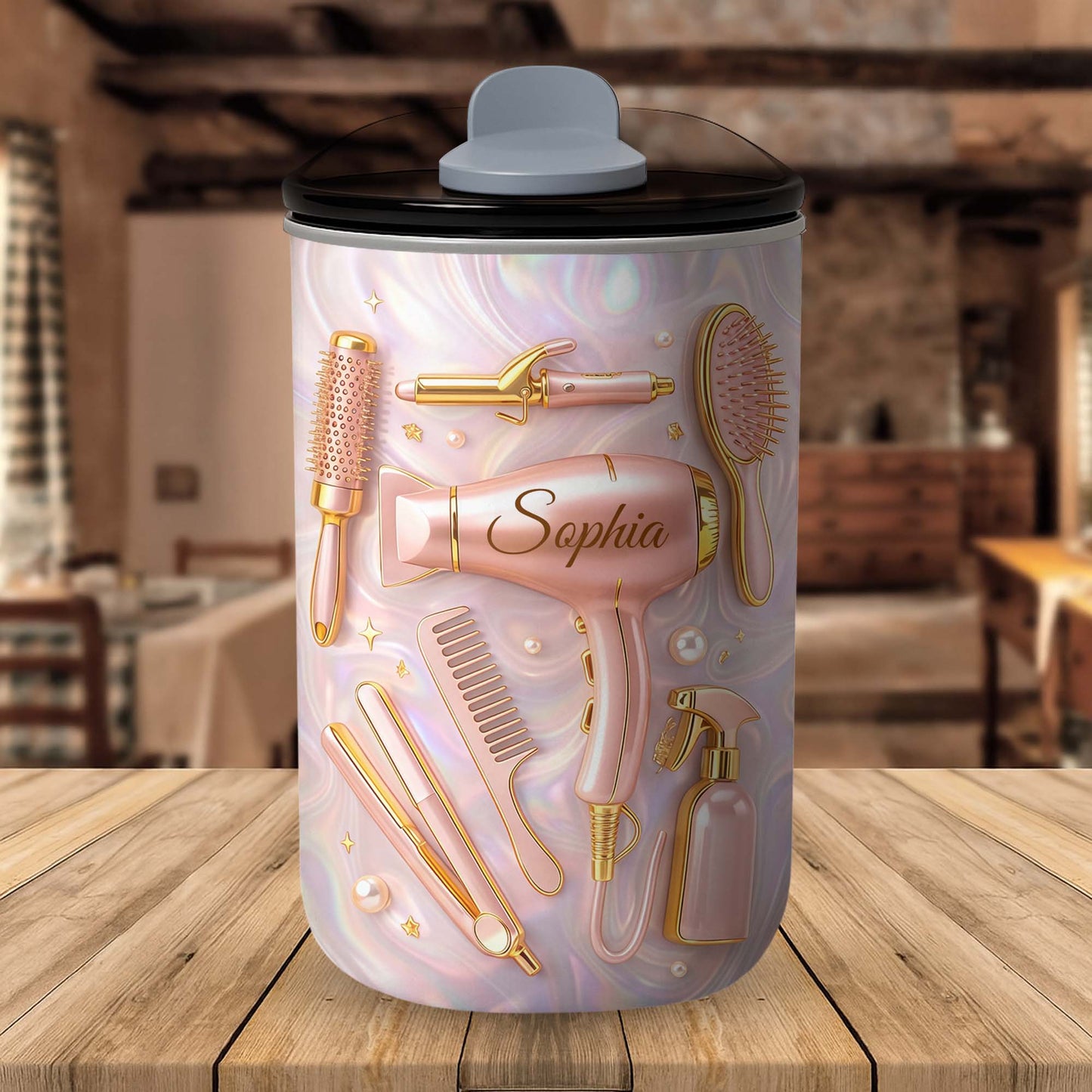 Professional Hair Stylist Essentials Hair Dryer And Styling Tools - Personalized Custom 10oz Tumbler - HOB119_MTUM