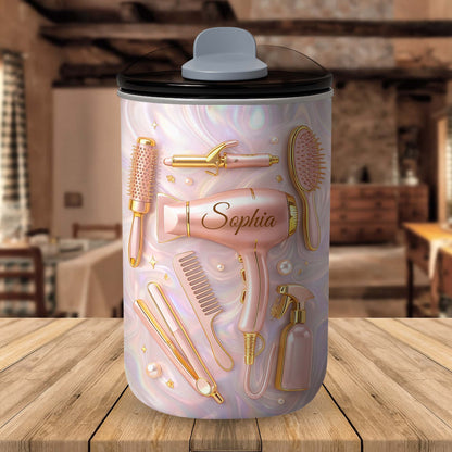 Professional Hair Stylist Essentials Hair Dryer And Styling Tools - Personalized Custom 10oz Tumbler - HOB119_MTUM
