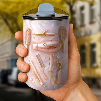 Professional Hair Stylist Essentials Hair Dryer And Styling Tools - Personalized Custom 10oz Tumbler - HOB119_MTUM