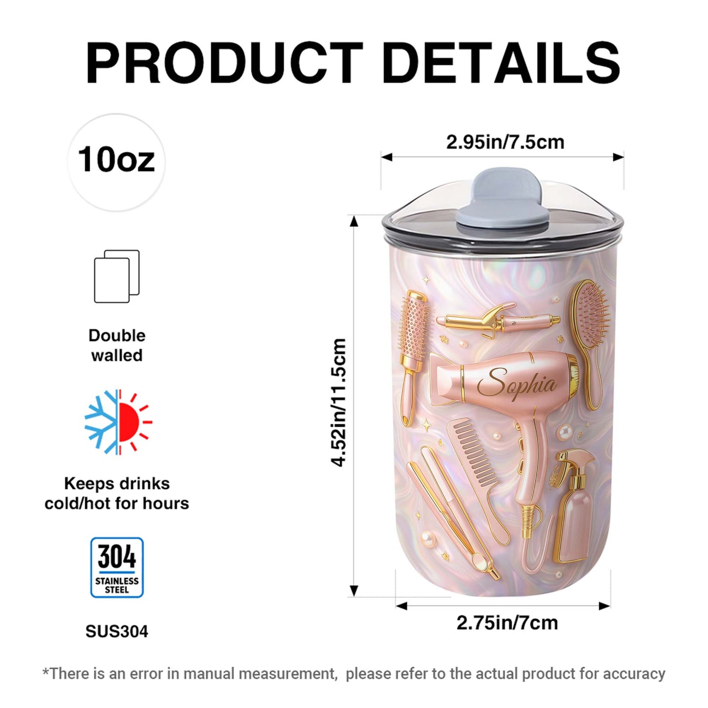 Professional Hair Stylist Essentials Hair Dryer And Styling Tools - Personalized Custom 10oz Tumbler - HOB119_MTUM