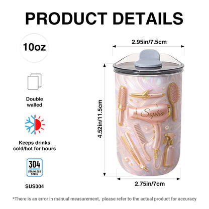 Professional Hair Stylist Essentials Hair Dryer And Styling Tools - Personalized Custom 10oz Tumbler - HOB119_MTUM