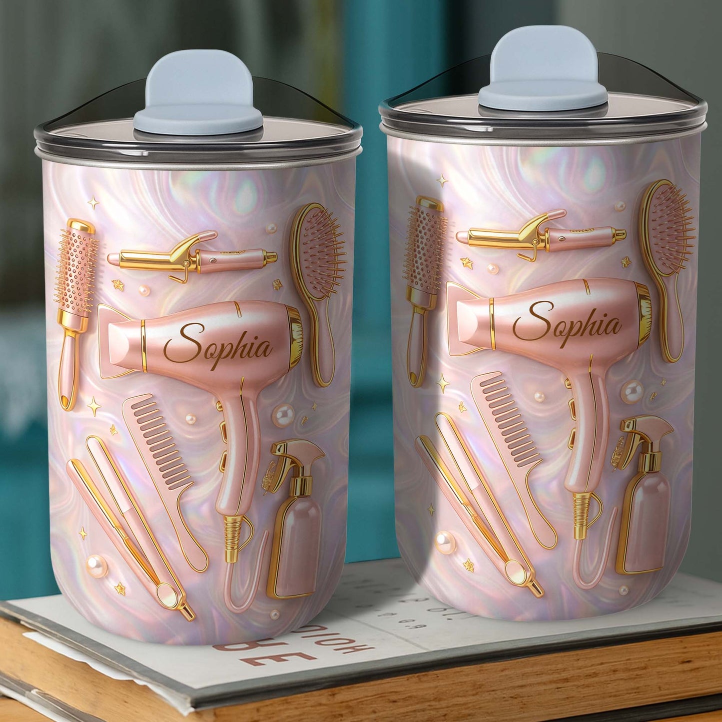 Professional Hair Stylist Essentials Hair Dryer And Styling Tools - Personalized Custom 10oz Tumbler - HOB119_MTUM