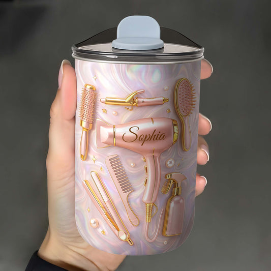 Professional Hair Stylist Essentials Hair Dryer And Styling Tools - Personalized Custom 10oz Tumbler - HOB119_MTUM