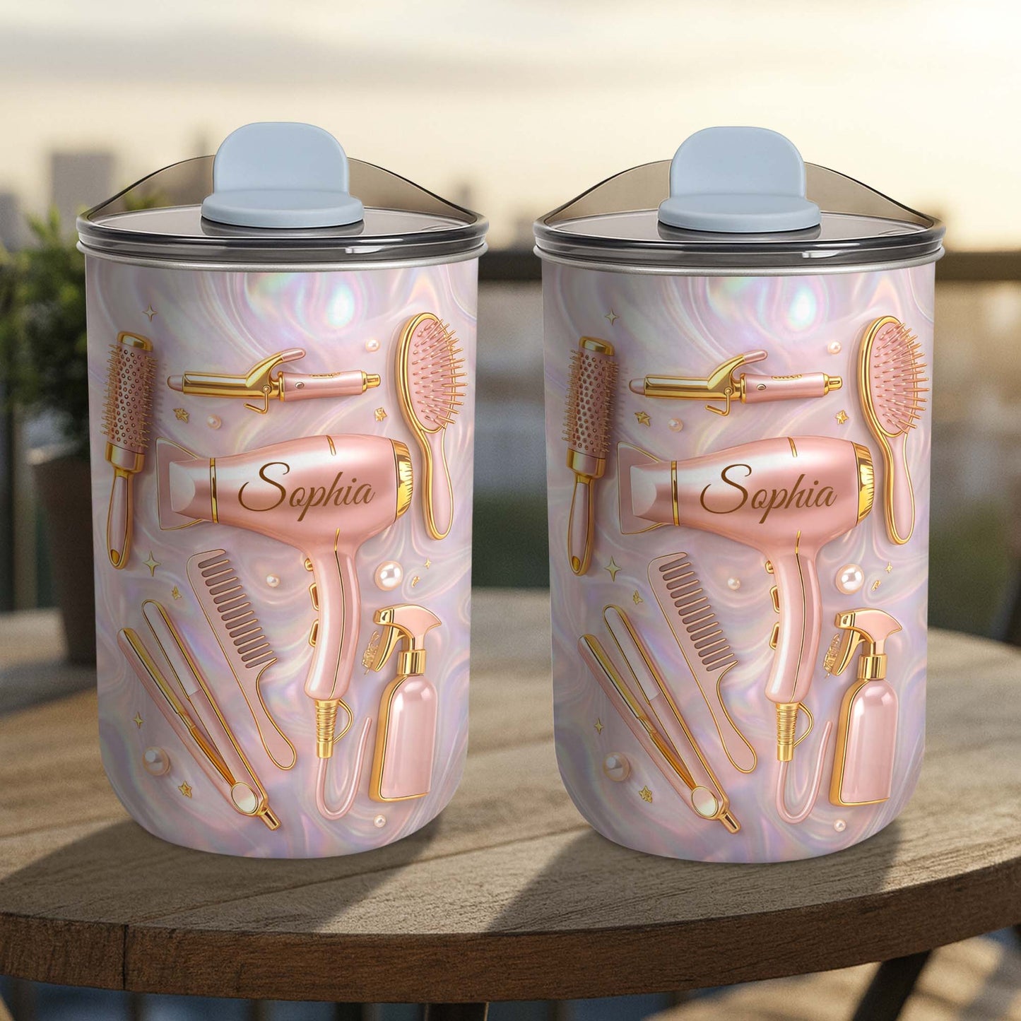 Professional Hair Stylist Essentials Hair Dryer And Styling Tools - Personalized Custom 10oz Tumbler - HOB119_MTUM