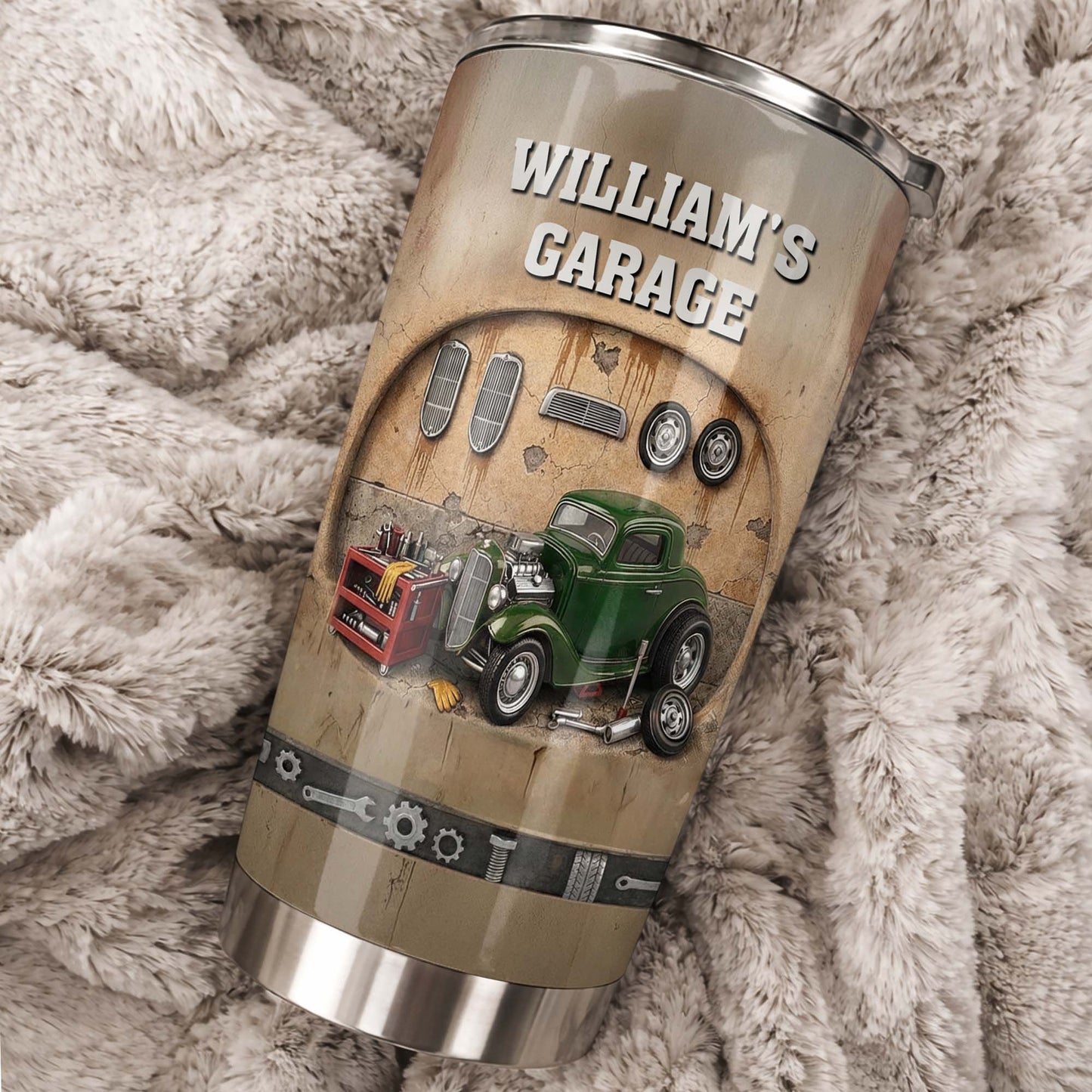 My Garage Classic Red Car And Tools