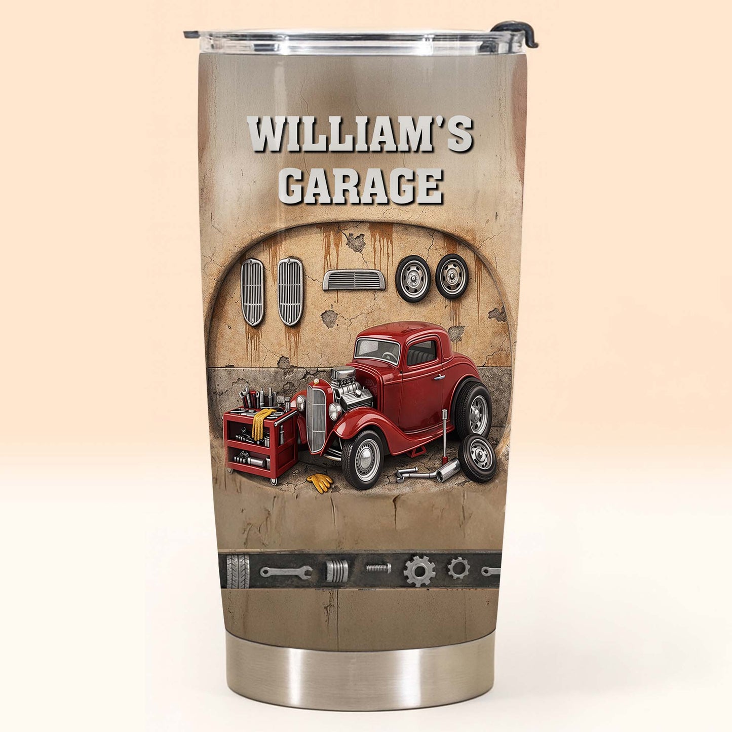 My Garage Classic Red Car And Tools