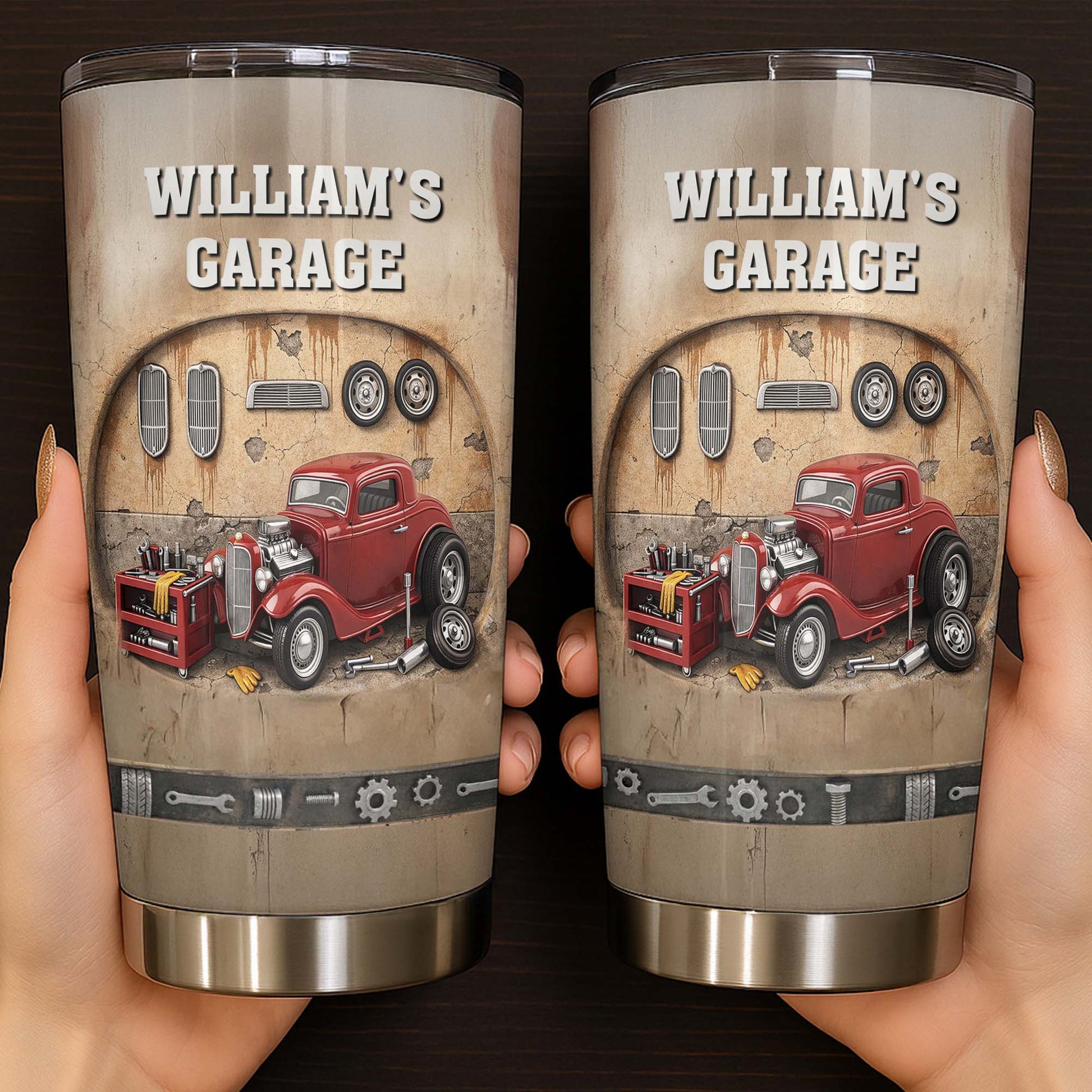 My Garage Classic Red Car And Tools