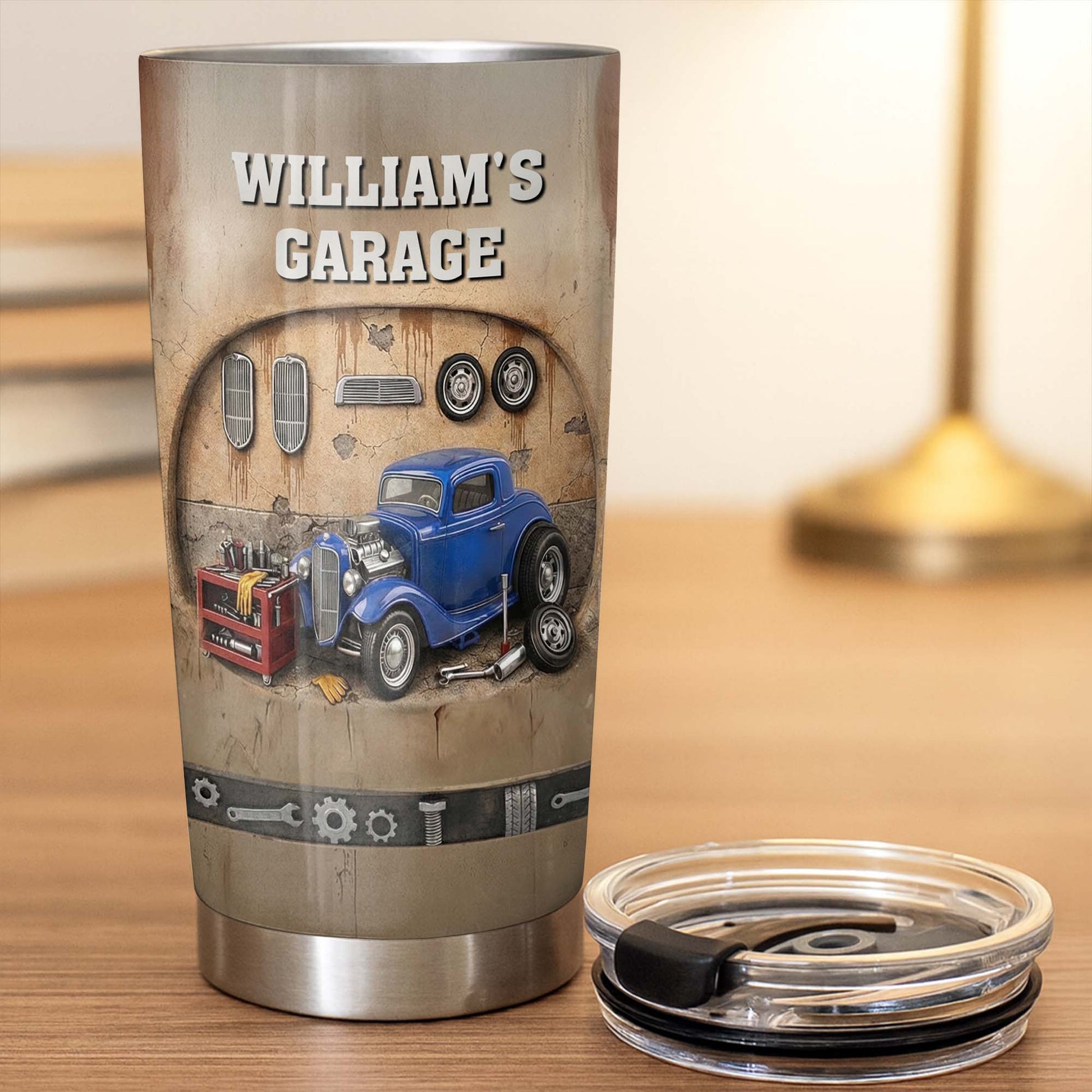 My Garage Classic Red Car And Tools