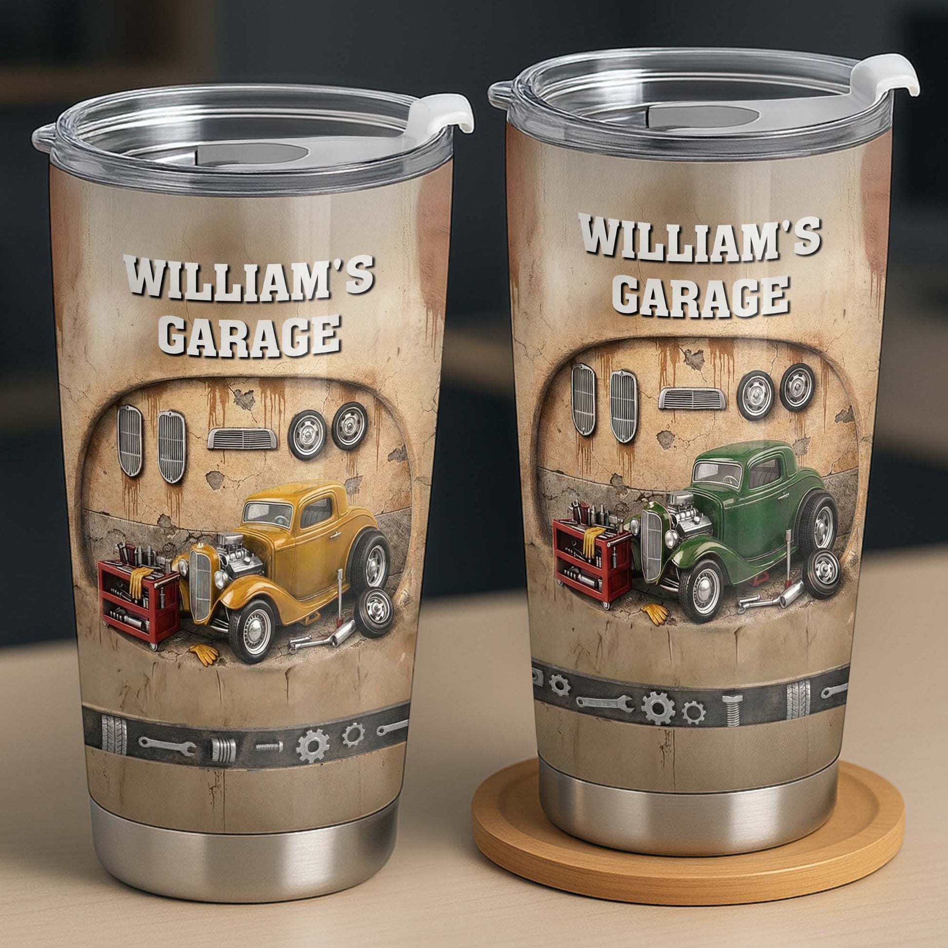 My Garage Classic Red Car And Tools