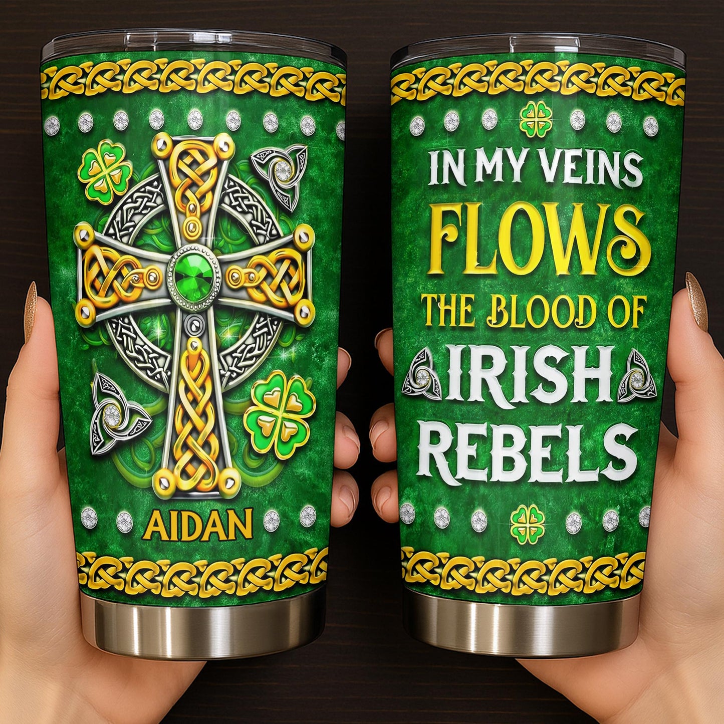 In My Veins Flows The Blood Of Irish Rebels Celtic Cross Shamrock