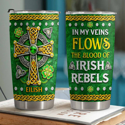 In My Veins Flows The Blood Of Irish Rebels Celtic Cross Shamrock