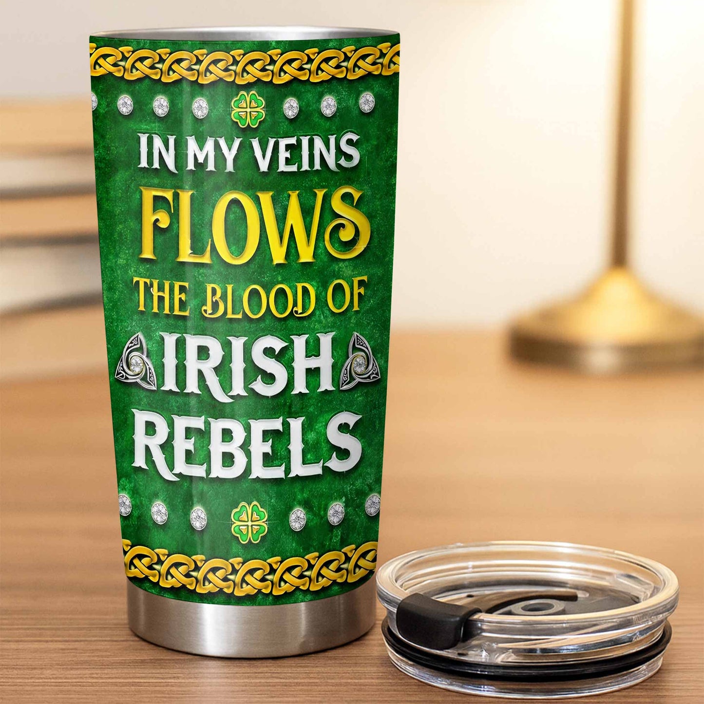 In My Veins Flows The Blood Of Irish Rebels Celtic Cross Shamrock