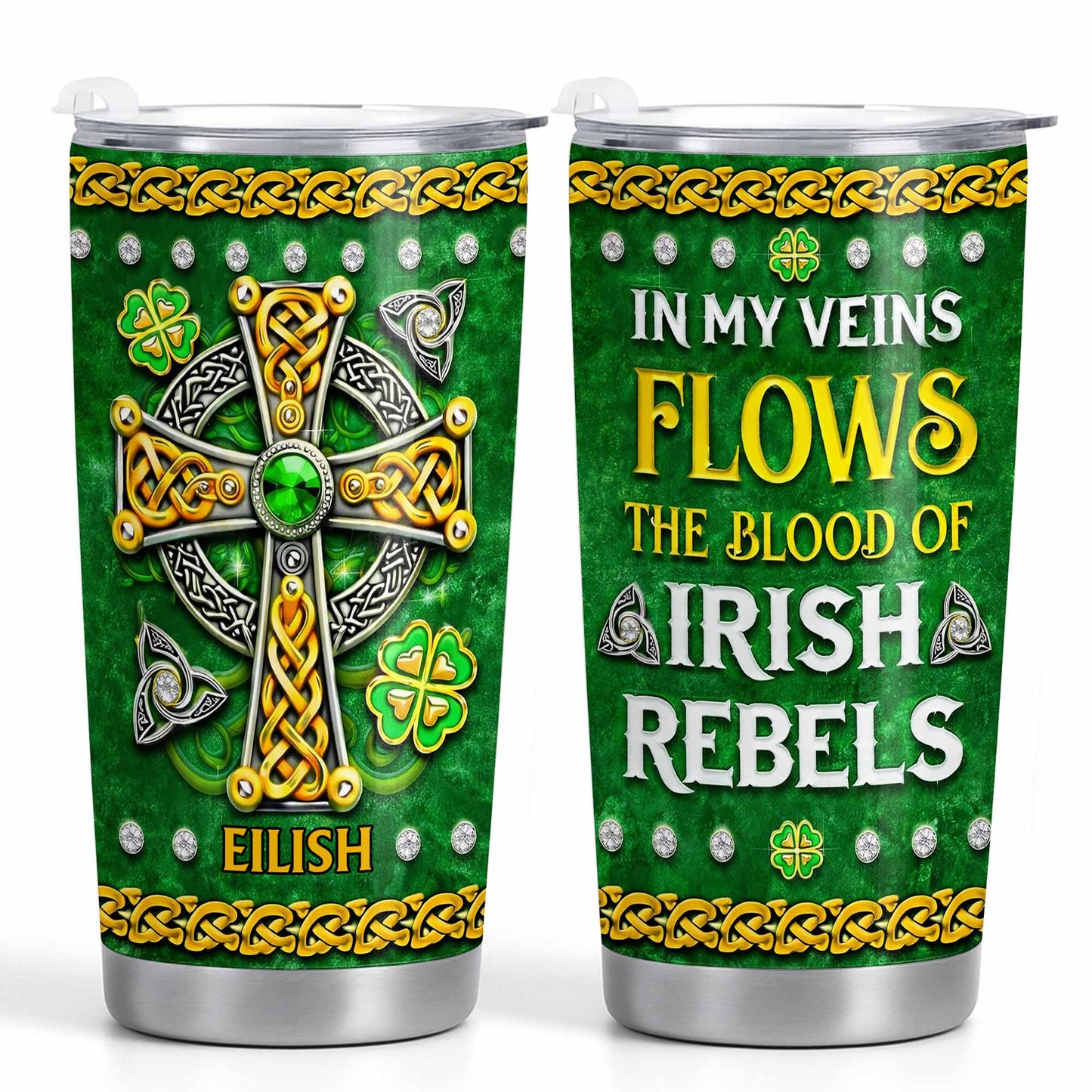In My Veins Flows The Blood Of Irish Rebels Celtic Cross Shamrock