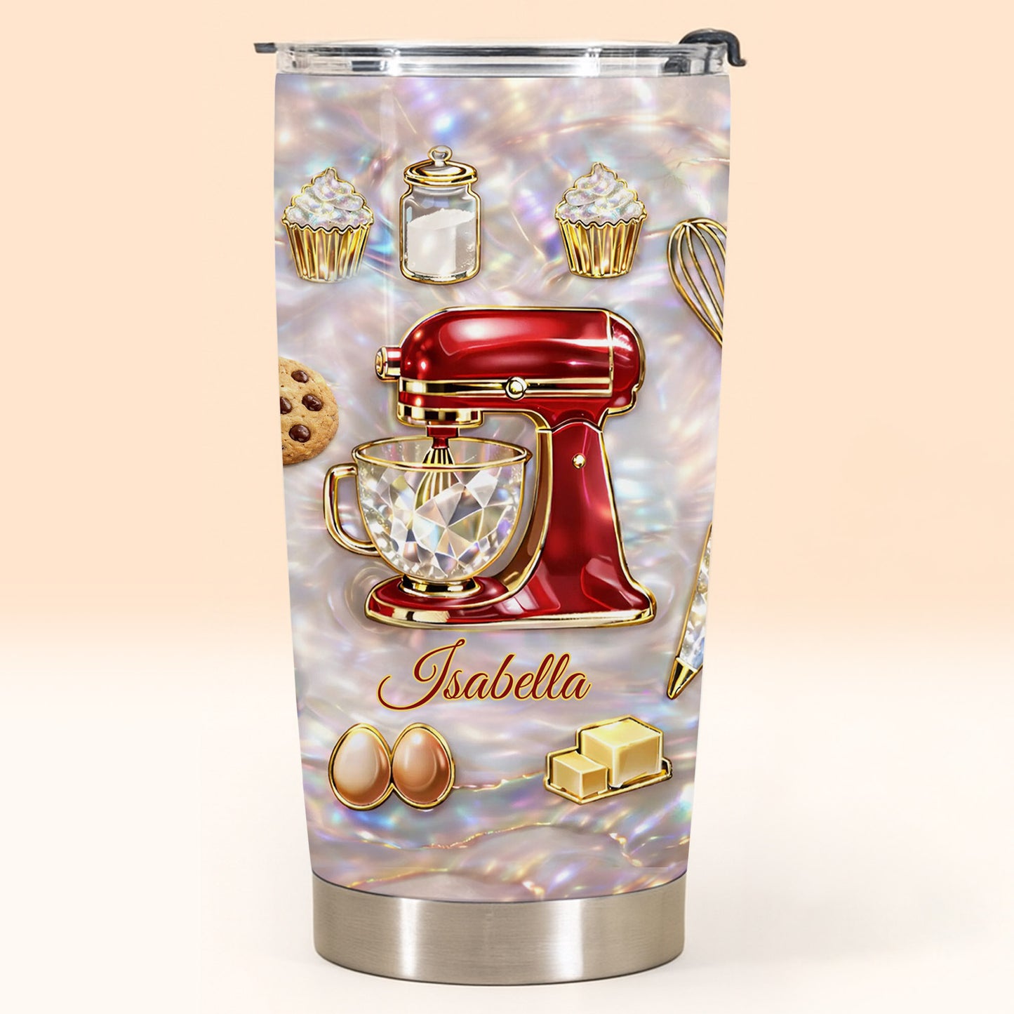 Baking With Love Red Stand Mixer And Cupcakes