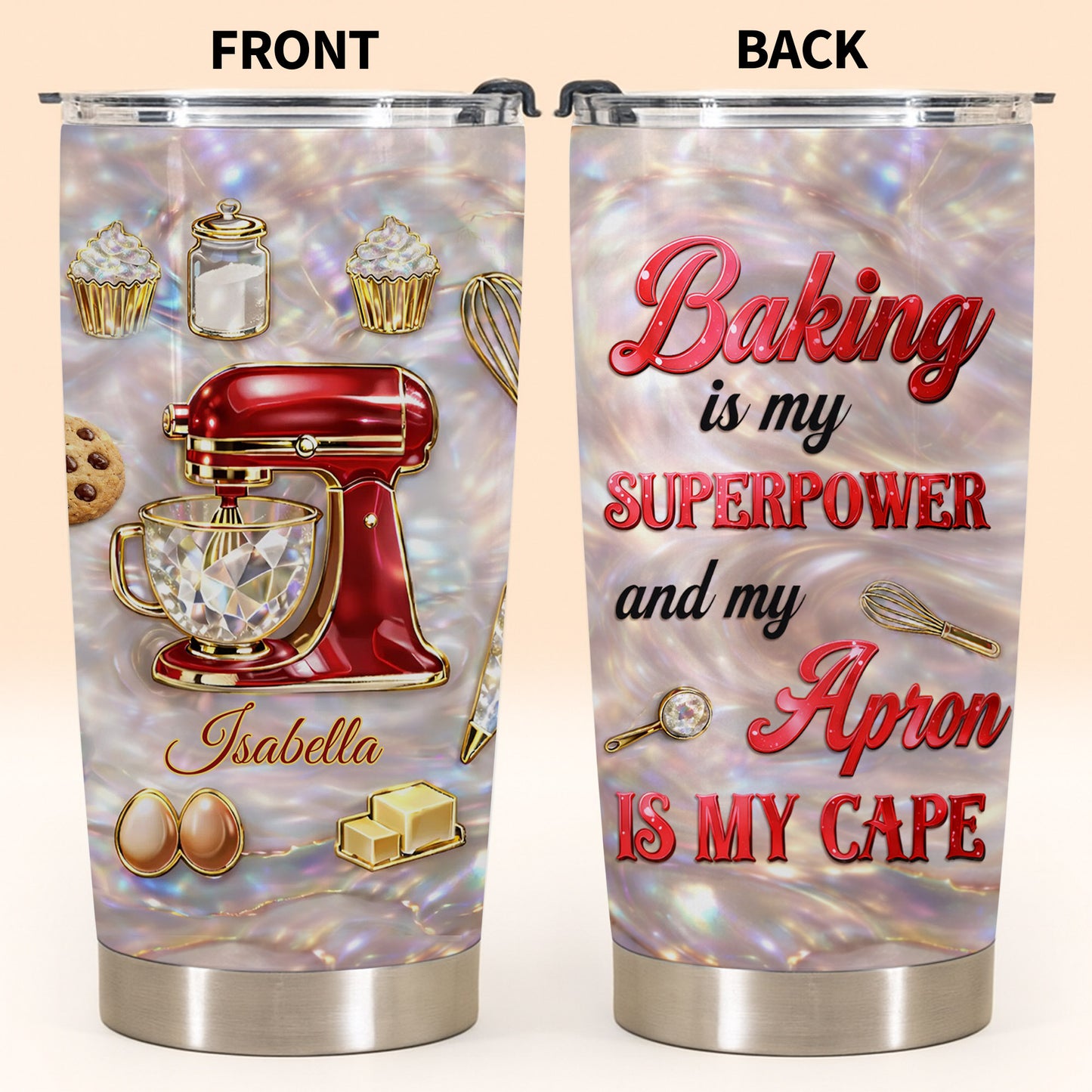 Baking With Love Red Stand Mixer And Cupcakes