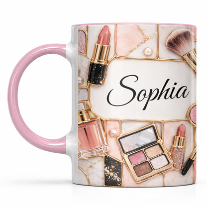 Beauty Is My Passion Makeup Art With Lipstick And Brushes - Personalized Custom Accent Mug - HOB162_AMUG
