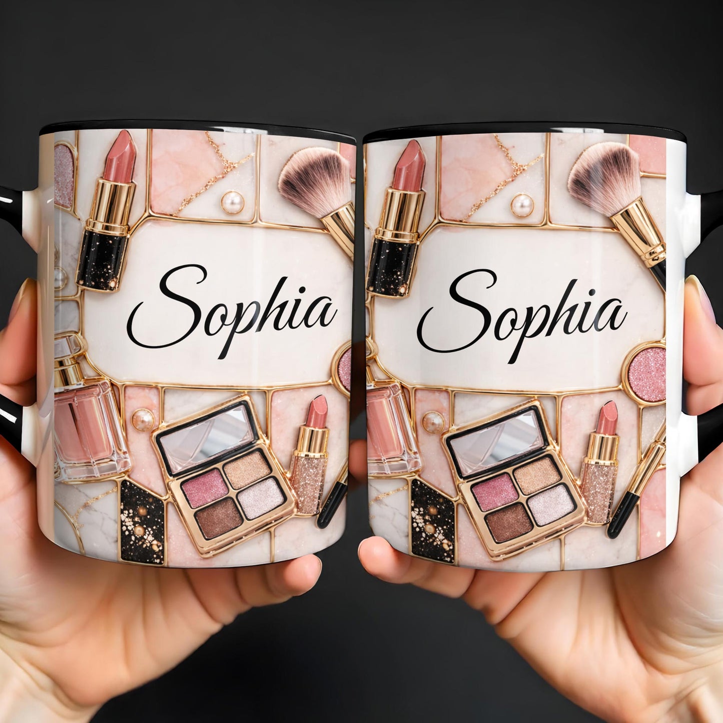 Beauty Is My Passion Makeup Art With Lipstick And Brushes - Personalized Custom Accent Mug - HOB162_AMUG