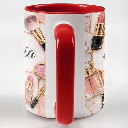 Beauty Is My Passion Makeup Art With Lipstick And Brushes - Personalized Custom Accent Mug - HOB162_AMUG
