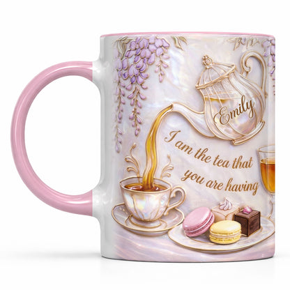 I Am The Tea That You Are Having Teapot And Macarons - Personalized Custom Accent Mug - HOB171_AMUG