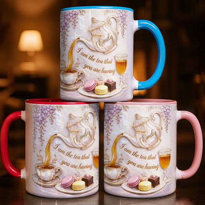 I Am The Tea That You Are Having Teapot And Macarons - Personalized Custom Accent Mug - HOB171_AMUG