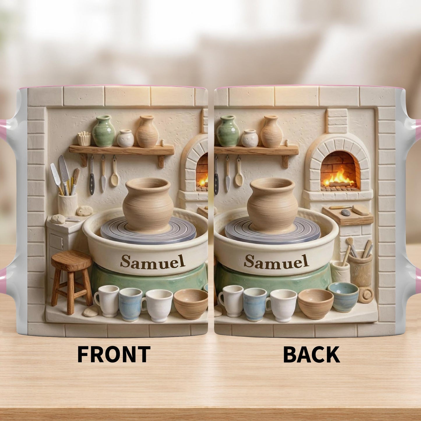Pottery Is My Therapy With 3D Ceramic Studio And Pottery Wheel - Personalized Custom Accent Mug - HOB174_AMUG