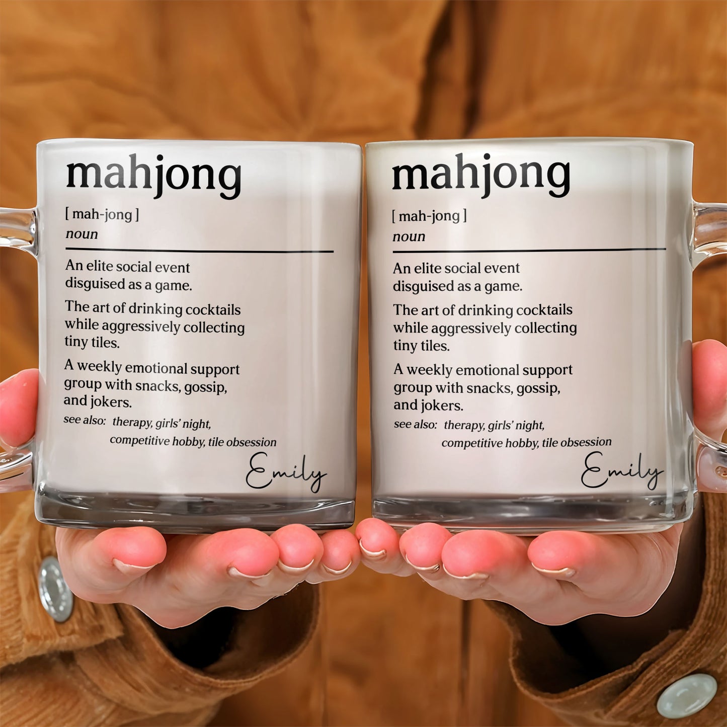 Mahjong Definition An Elite Social Event Disguised As A Game - Personalized Custom Glass Mug - HOB275_GLM