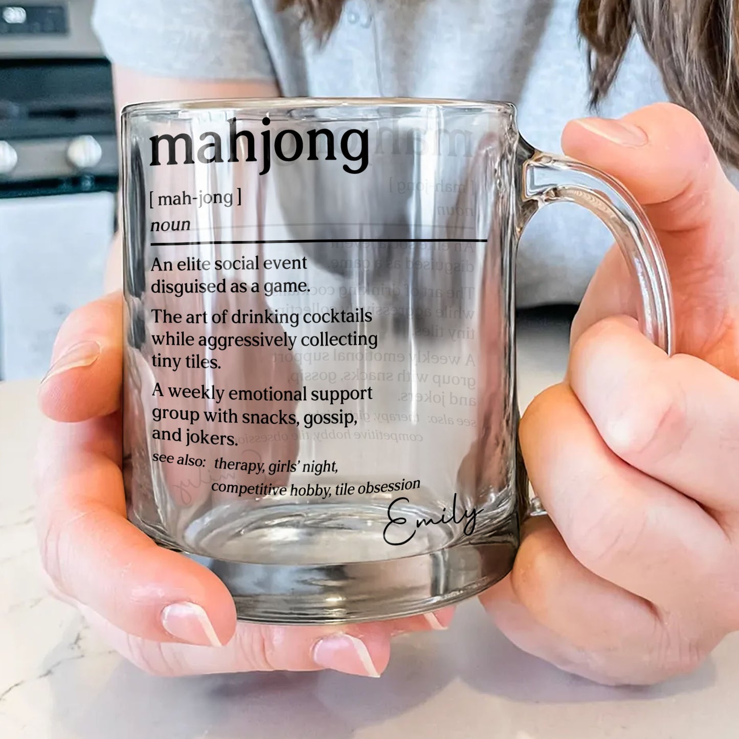 Mahjong Definition An Elite Social Event Disguised As A Game - Personalized Custom Glass Mug - HOB275_GLM