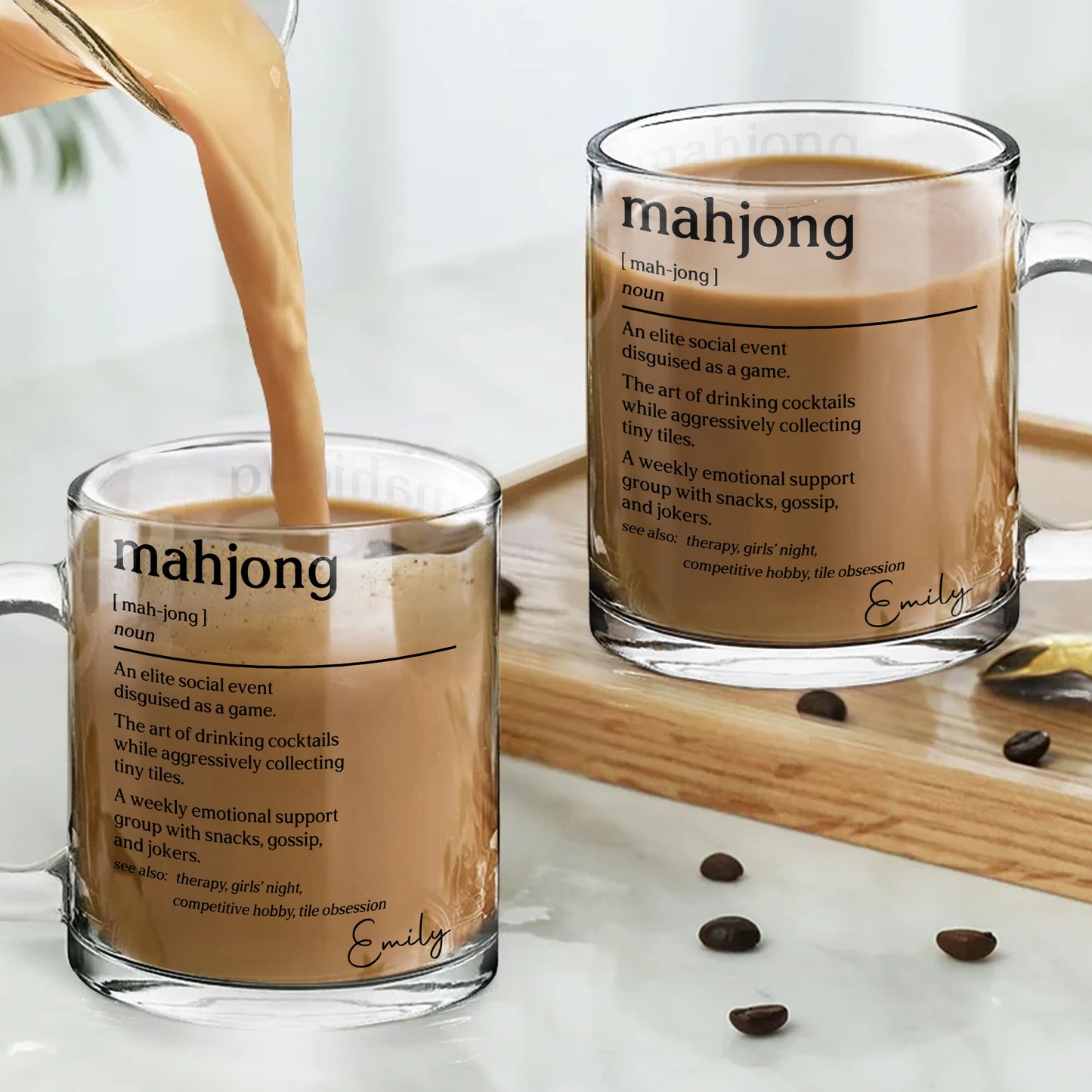 Mahjong Definition An Elite Social Event Disguised As A Game - Personalized Custom Glass Mug - HOB275_GLM