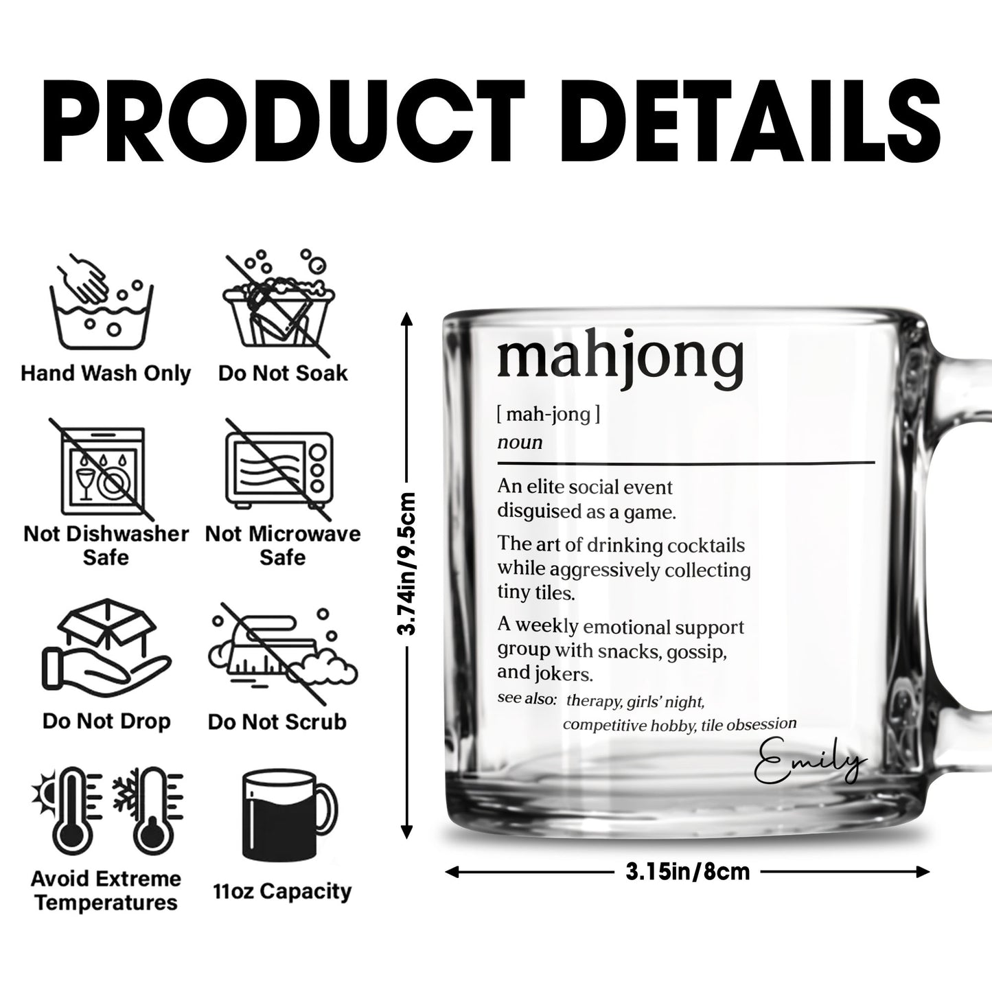 Mahjong Definition An Elite Social Event Disguised As A Game - Personalized Custom Glass Mug - HOB275_GLM